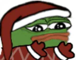 ☹ Pepe the Frog Pepe, Frog, Meme, Christmas, Holiday whatsapp sticker