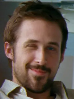 😉 Ryan Gosling diễn viên, người nổi tiếng, đàn ông, chân dung, nháy mắt telegram sticker