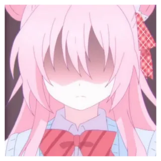 🥄 Anime, Różowy, Dziewczyna, Postać whatsapp sticker