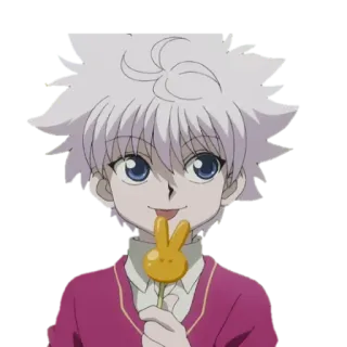 🍭 Killua Zoldyck Hunter x Hunter anime, killua, hunter x hunter, cartoon, character, manga telegram sticker
