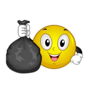 🗑 Emoji, Müll, Abfall, Cartoon, Smiley, Tüte telegram sticker