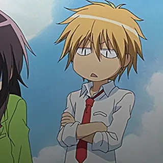 ▪️ Usui Takumi Kaichou wa Maid-sama! anime, mangá, Usui Takumi, Kaichou wa Maid-sama!, loiro, sério telegram sticker