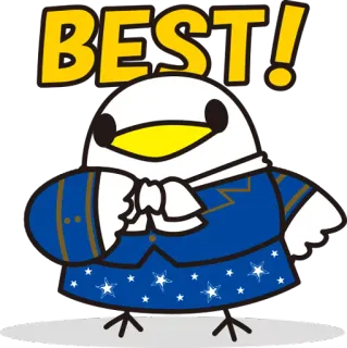 😌 BEST! pássaro, personagem, melhor, fofo, animal, positivo telegram sticker