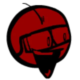 😄 stick figure, red, glasses, expression, digital art telegram sticker