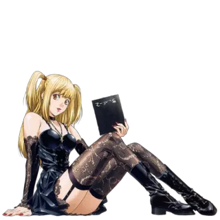☺️ Misa Amane Death Note Anime, Manga, Death Note, Misa Amane, Personaggio, Gotico, Bionda, Stile telegram sticker