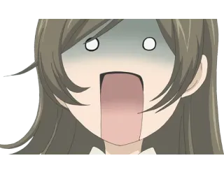 😨 anime, scioccato, sorpreso, ragazza anime, cartone animato telegram sticker