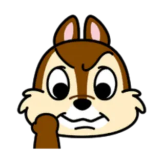 💪 Chip 花栗鼠, 迪士尼, 卡通, 中指, 手势 telegram sticker