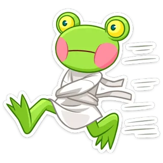 ☺️ rana, loco, corriendo, dibujos animados, animal whatsapp sticker