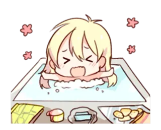 😆 ちび, お風呂, 可愛い, リラックス, アニメ telegram sticker