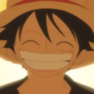 🏴‍☠️ Monkey D. Luffy One Piece Аниме, Манки Д. Луффи, Ван Пис, Соломенная шляпа, Улыбающийся, Мультфильм telegram sticker