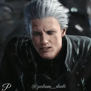 🗡 Vergil anime, videogame, devil may cry, silver hair, scars telegram sticker