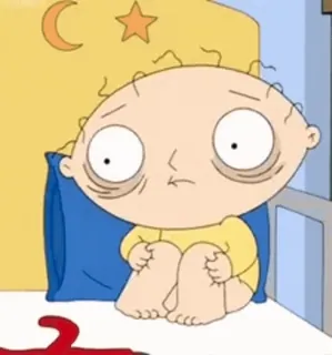 😐 Stewie Griffin Family Guy Dessin animé, Bébé, Stewie, Animation, Fatigué whatsapp sticker