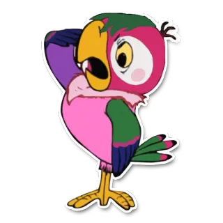 😳 Papagei, bunt, Cartoon, Vogel, Tier, Aufkleber telegram sticker