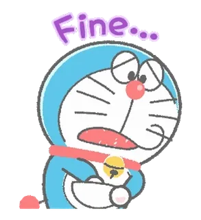 💬 Doraemon Fine... doraemon, anime, mèo, xanh dương, hoạt hình, buồn telegram sticker