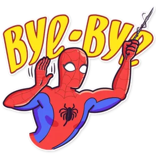 👋 Spider-Man BYE-BYE Spider-Man, Abschied, Superheld, Tschüss, Cartoon whatsapp sticker