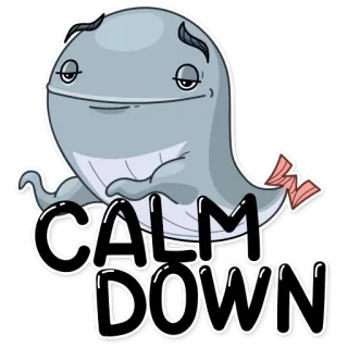 ✋️ CALM DOWN wal, ruhig, entspannung, lustig, cartoon, chillen, tier telegram sticker