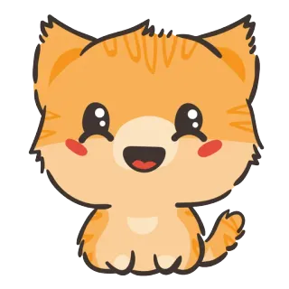 🐱 cat, kitten, cute, animal, orange, cartoon, kawaii, pet telegram sticker