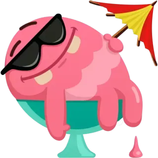 😬 мороженое, мультфильм, лето, десерт, солнцезащитные очки, милый telegram sticker