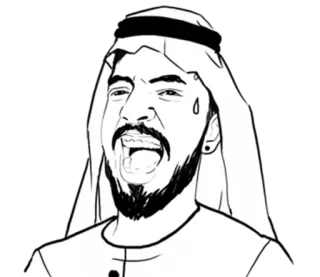 😠 man, turban, portrait, cartoon, sketch telegram sticker