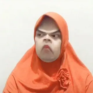 ✨ phụ nữ, khăn trùm đầu, chân dung, biểu cảm khuôn mặt, màu cam, hijab, tức giận telegram sticker