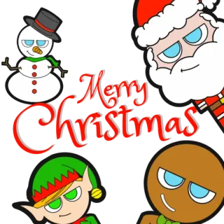 🎅 Merry Christmas Рождество, Дед Мороз, Эльф, Снеговик, Имбирный пряник, Праздник telegram sticker