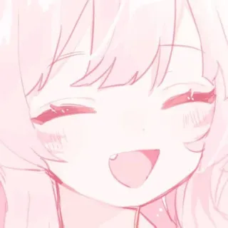 🍓 Ragazza anime, Rosa, Carino, Felice, Sorridendo, Cartone animato whatsapp sticker