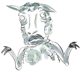 😶 cừu, động vật, bối rối, màu nước, phim hoạt hình, nhún vai telegram sticker