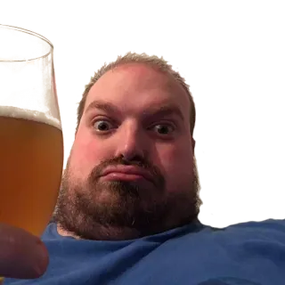 😕 homme, bière, boisson, boire, portrait, expression visage, décontracté telegram sticker