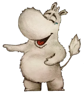 😂 Moomin Moomin, kartun, karakter, kuda nil, menangis, ilustrasi whatsapp sticker
