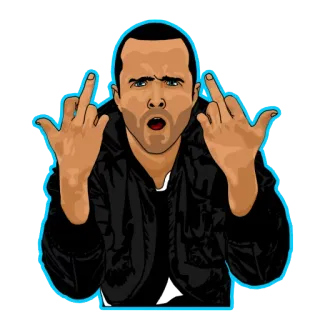 🖕 Jesse Pinkman Breaking Bad jesse pinkman, breaking bad, geste obscène, doigt d'honneur, série tv, personnage telegram sticker