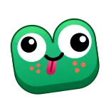 🤪 żaba, kreskówka, śmieszne, słodkie, zielony telegram sticker