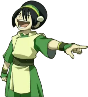 😂 Toph Beifong Avatar: The Last Airbender Toph, Avatar, La Leggenda di Aang, Cartone animato, Ridere, Indicare telegram sticker
