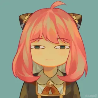 😐 Anya Spy x Family anime, dibujos animados, personaje, Anya, Spy x Family, manga, pelo rosa telegram sticker
