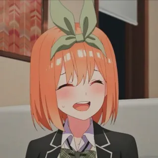 🍑 Anime, Fille, Mignon, Cheveux orange, Dessin animé, Personnage telegram sticker