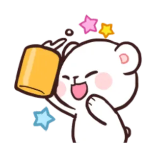 ☕️ bear, cute, animal, kawaii, cartoon, happy, animation telegram sticker