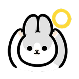 😋 兔子, 兔宝宝, 中指, 冒犯, 卡通, 动物, 可爱 telegram sticker