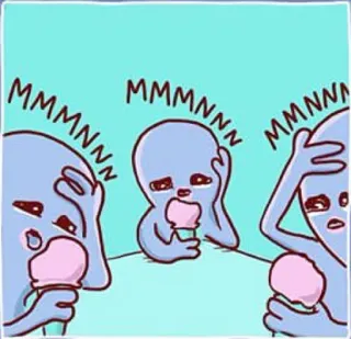 🍧 MMMMNNNN 宇宙人, アイス, 悲しい, 漫画, かわいい telegram sticker