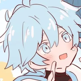 😅 anime, finger, character, cartoon telegram sticker