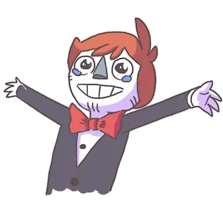 😀 만화, 캐릭터, 나비넥타이, 턱시도, 그림, 일러스트 telegram sticker