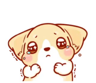 😭 狗, 伤心, 小狗, 眼泪, 哭泣, 可爱 telegram sticker
