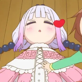 ☁️ Kanna Kamui Miss Kobayashi's Dragon Maid Anime, Kanna, Carino, Drago, Cuore, Cartone animato telegram sticker