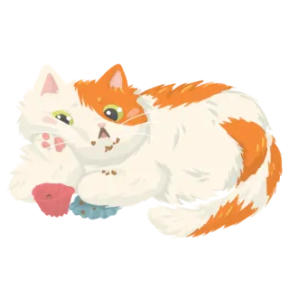 🧁 gatto, gattino, carino, animale, animale domestico, giocoso telegram sticker