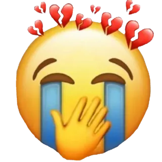 😭 эмодзи, плач, разбитое сердце, грустный, слезы whatsapp sticker