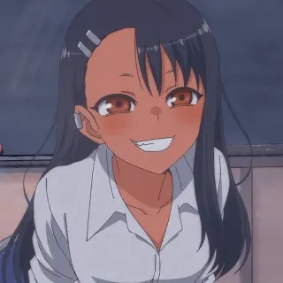 🌟 Nagatoro Don't Toy With Me, Miss Nagatoro Anime, Cartoon, Mädchen, lächelnd, Fanart, Miss Nagatoro, Nagatoro whatsapp sticker