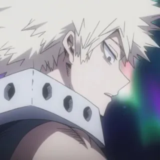 🎭 Bakugo Katsuki My Hero Academia Anime, Manga, Karakter, Rambut pirang, Tampak samping, Pahlawan, Bakugo telegram sticker