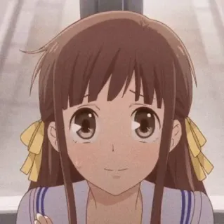 🦋 Tohru Honda Fruits Basket Аниме, Мультфильм, Девочка, Милая, Улыбается, Тору Хонда, Fruits Basket telegram sticker