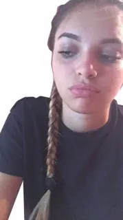 😒 woman, girl, portrait, braid, face, person telegram sticker