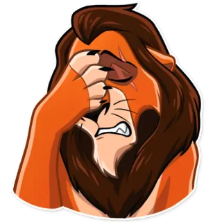 🤦‍♂ Scar The Lion King singa, luka, kesal, kartun, facepalm telegram sticker