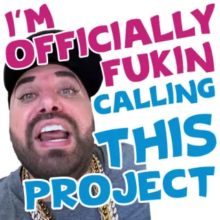 👏 I'M OFFICIALLY FUKIN CALLING THIS PROJECT ругательство, оскорбление, выражение, проект, заявление whatsapp sticker