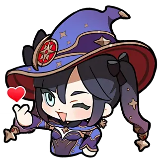 😘 Mona Genshin Impact Anime, Genshin Impact, Mona, Lindo, Kawaii, Bruja, Mago telegram sticker